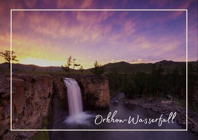Postkarte Orkhon-Wasserfall